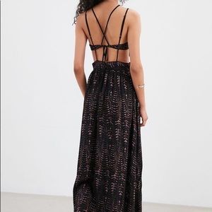 Ecote black pattern maxi with cut outs